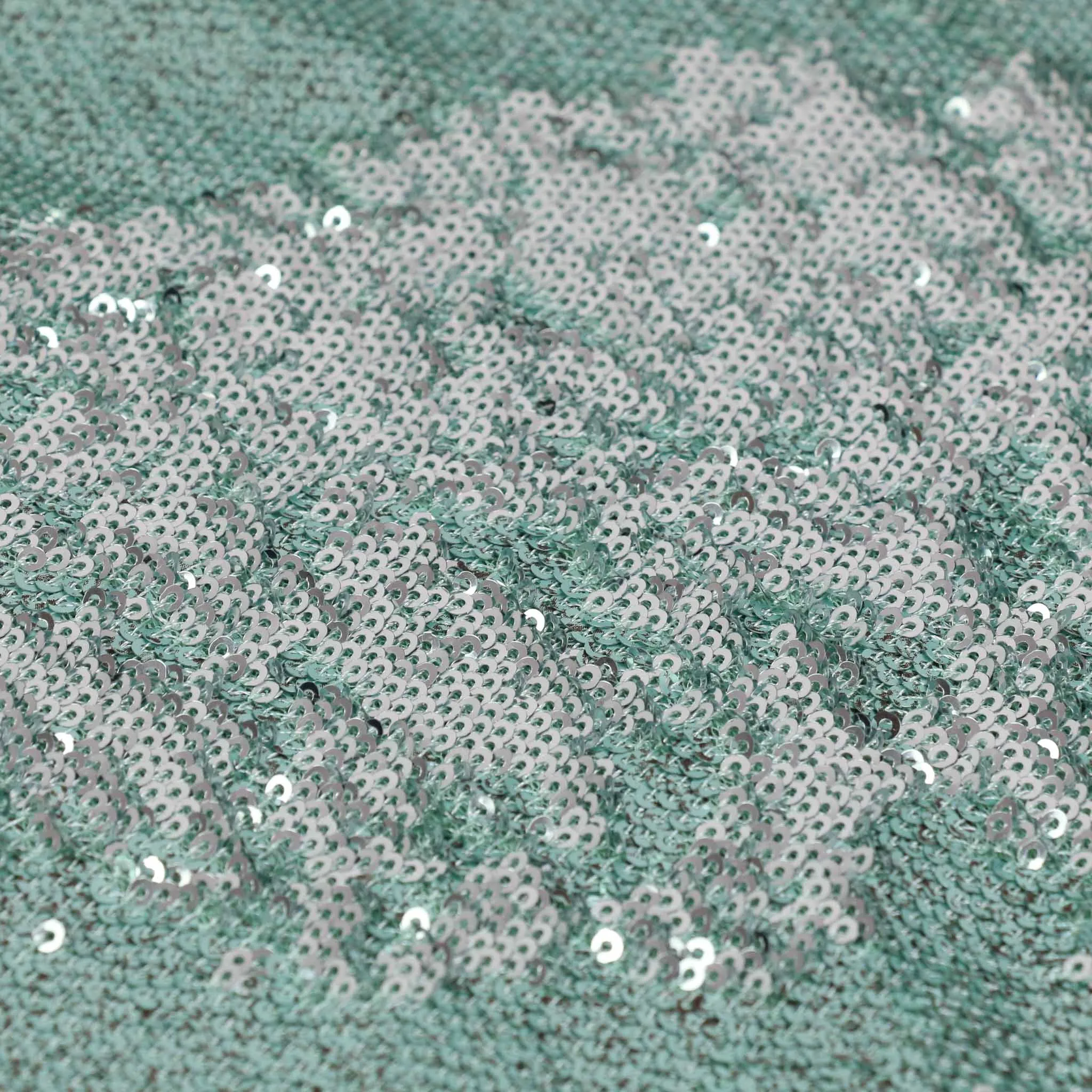 Flip Sequin Fabric - Mint Green, Silver