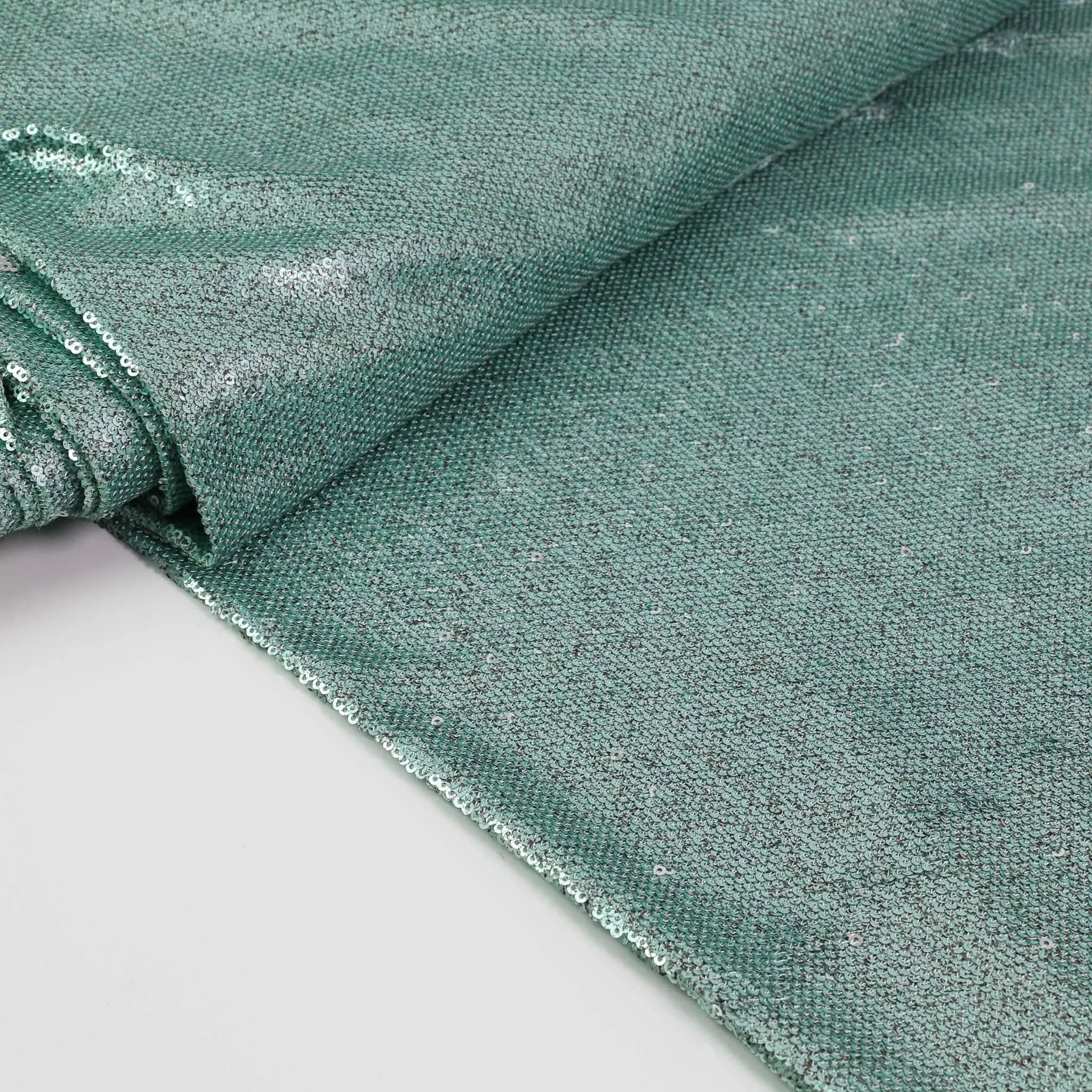 Flip Sequin Fabric - Mint Green, Silver