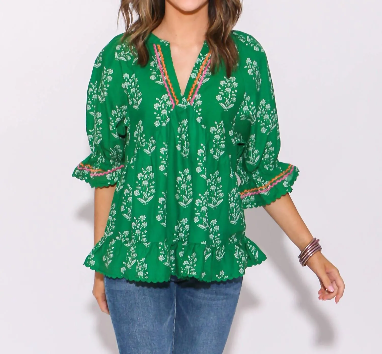 Flouncy Top In Green