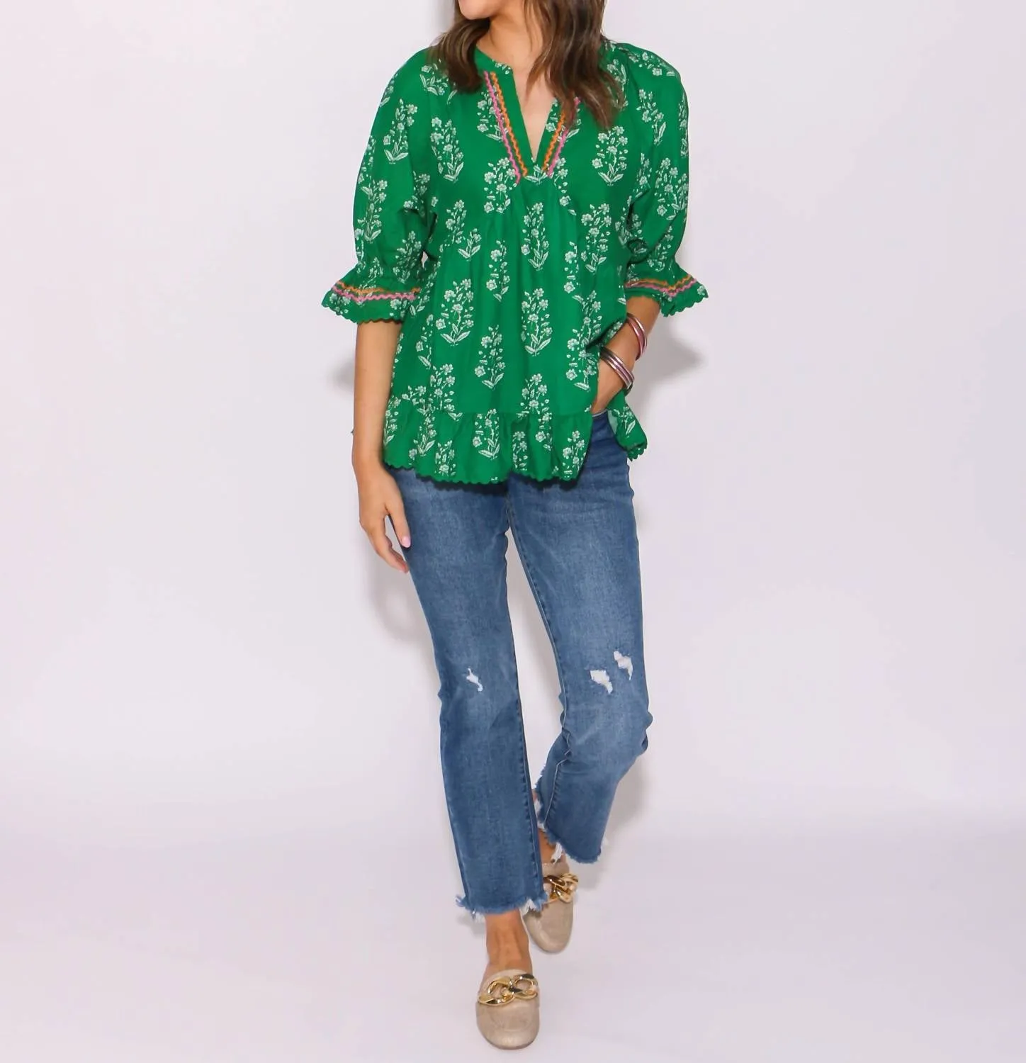 Flouncy Top In Green