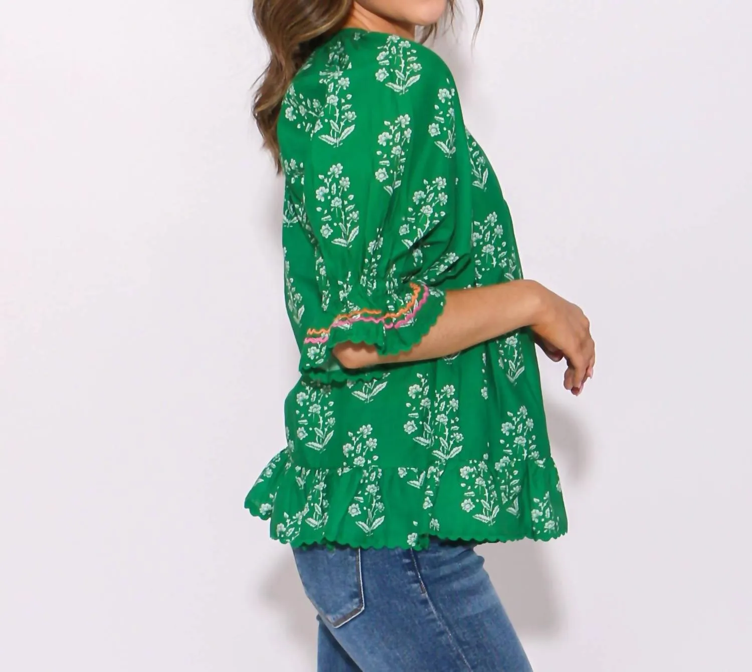 Flouncy Top In Green