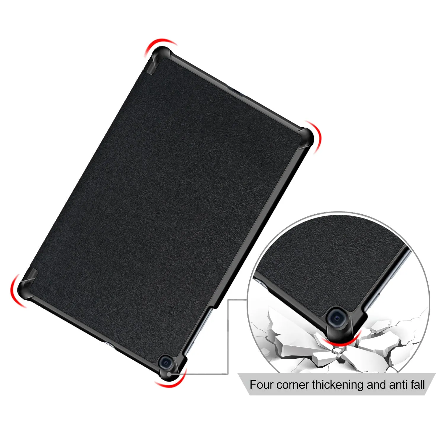 For Samsung Tab A 10.1 2019 T510 t515 Tablet PC Protective Case Flip Type black