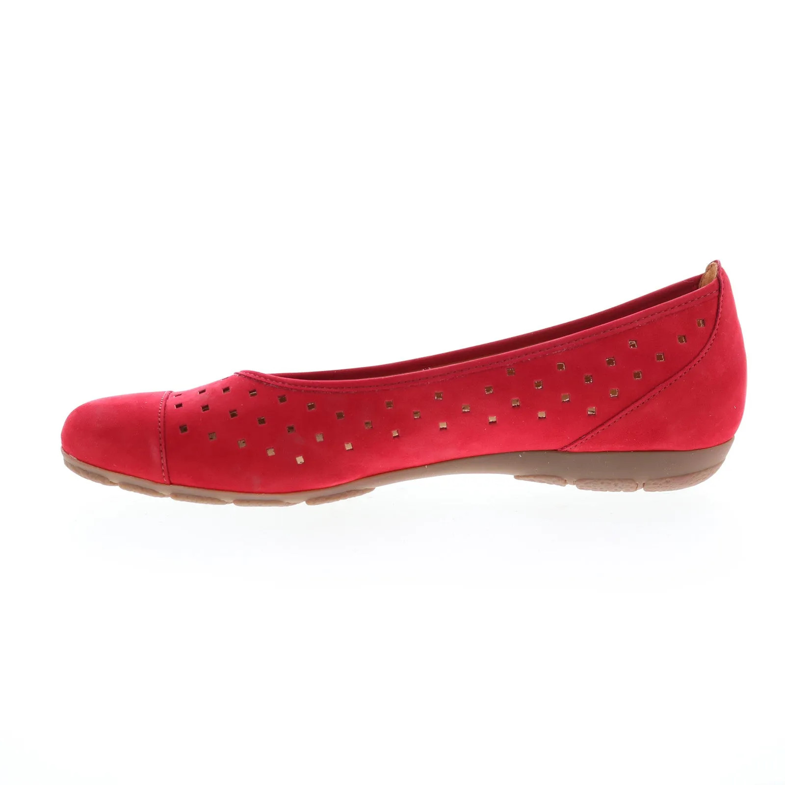 Gabor 44-169-15 Womens Red Nubuck Slip On Ballet Flats Shoes