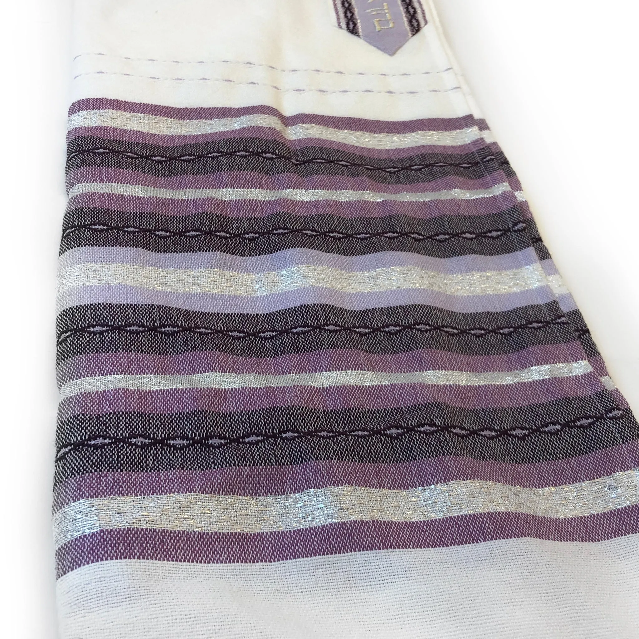 Gabrieli Premium - Wool Tallit - Purples & Silver