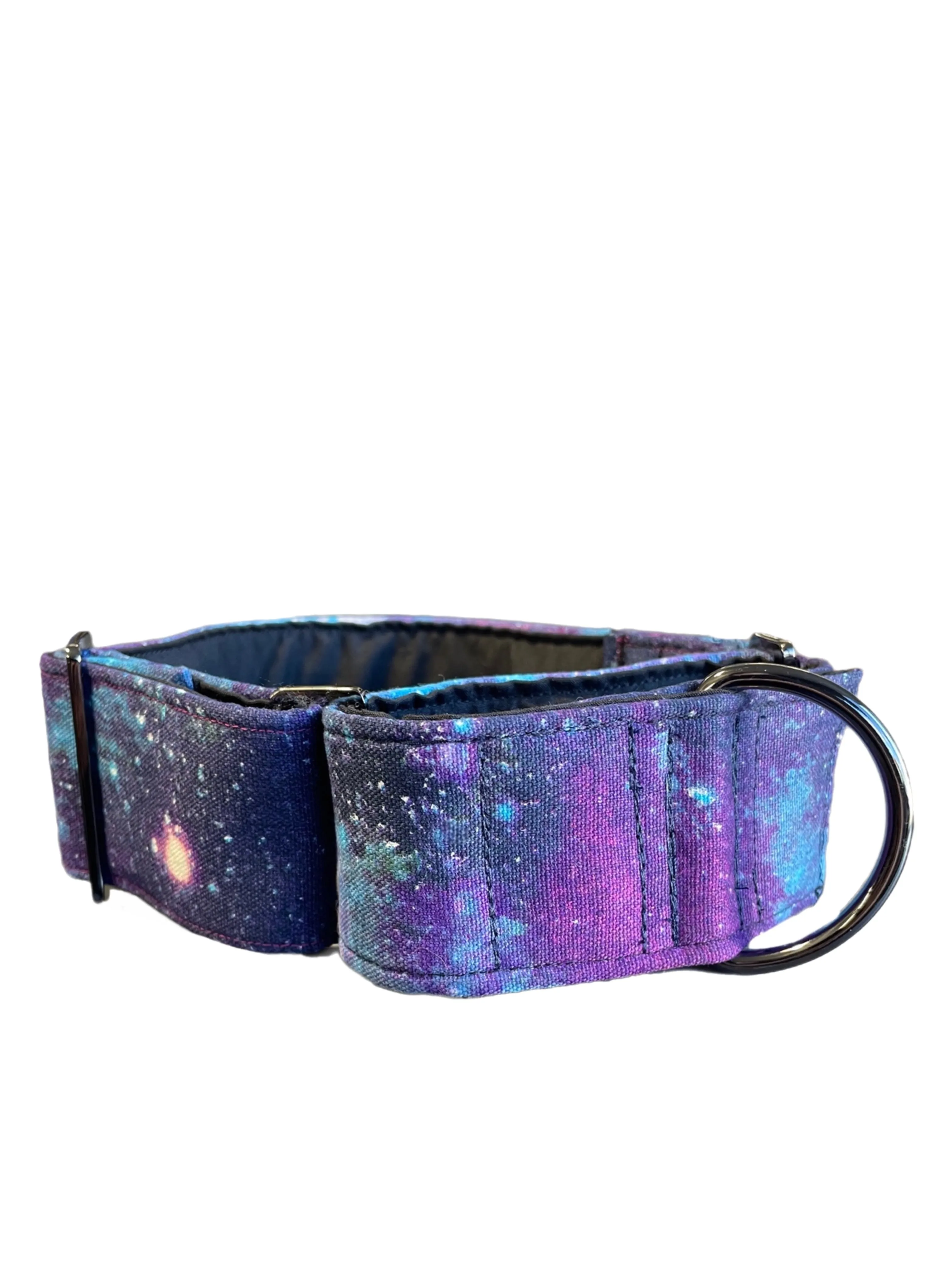 Galaxy design Cotton covered greyhound Martingale collar 50mm width matching go bag