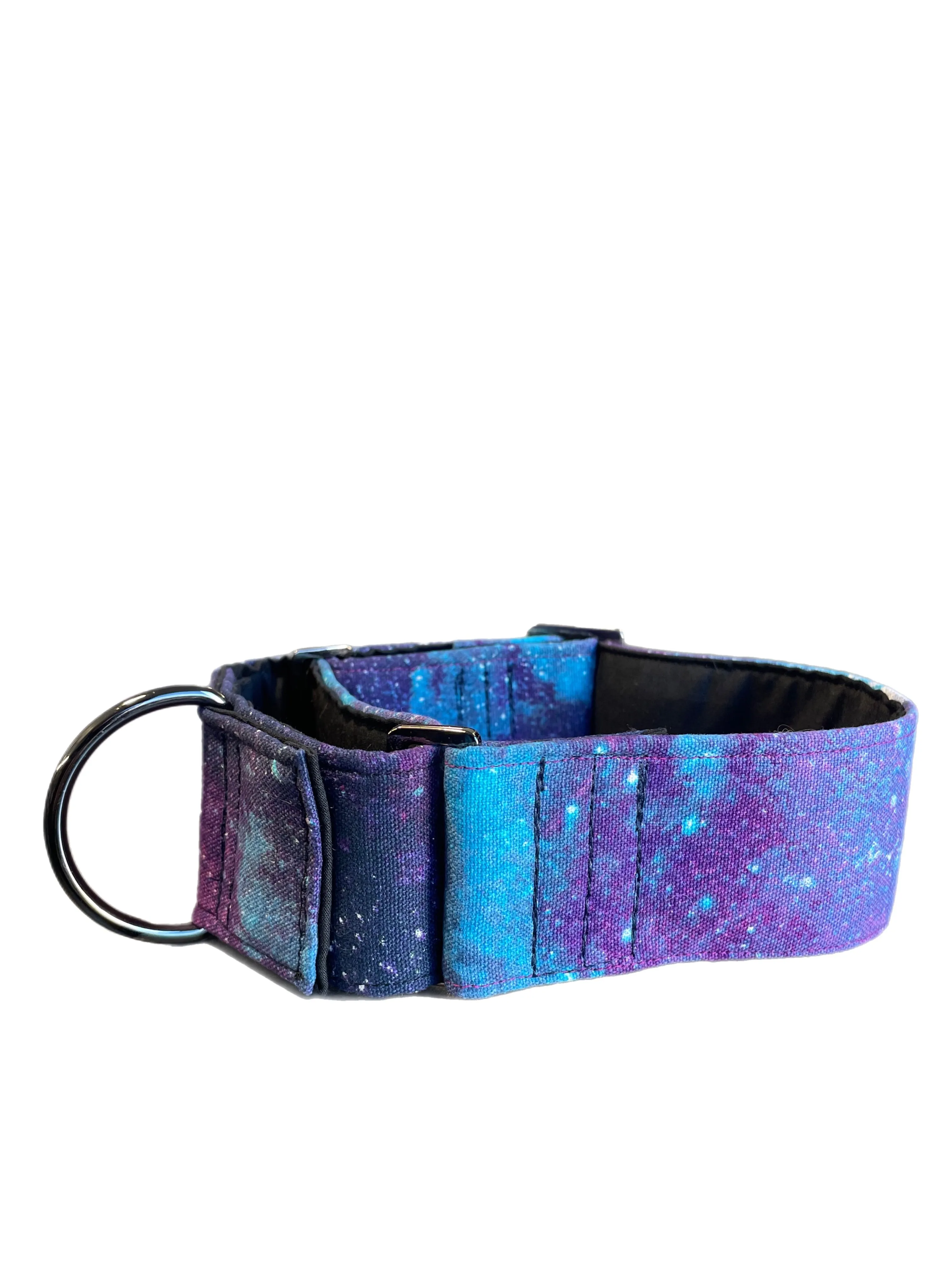 Galaxy design Cotton covered greyhound Martingale collar 50mm width matching go bag