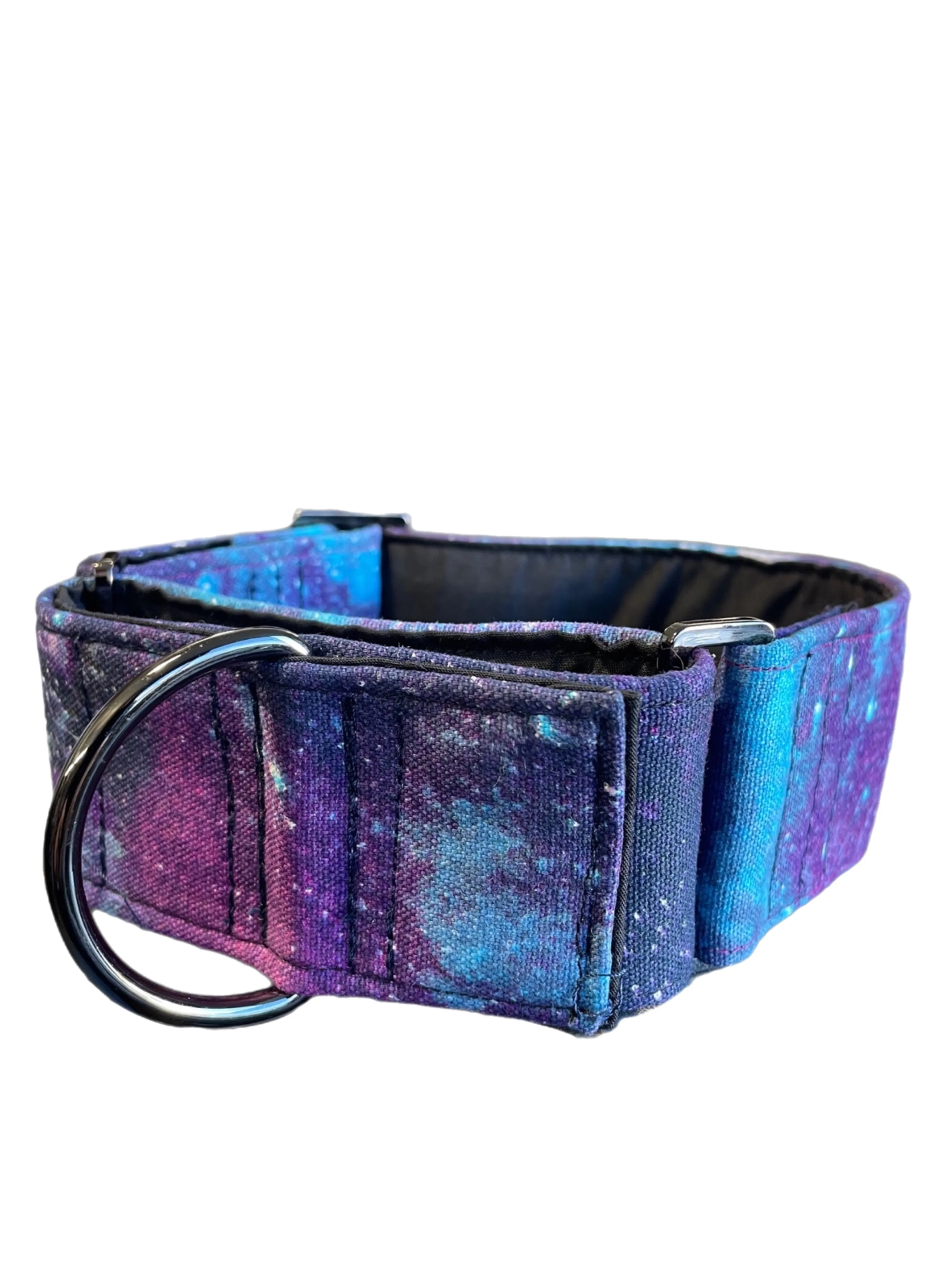 Galaxy design Cotton covered greyhound Martingale collar 50mm width matching go bag