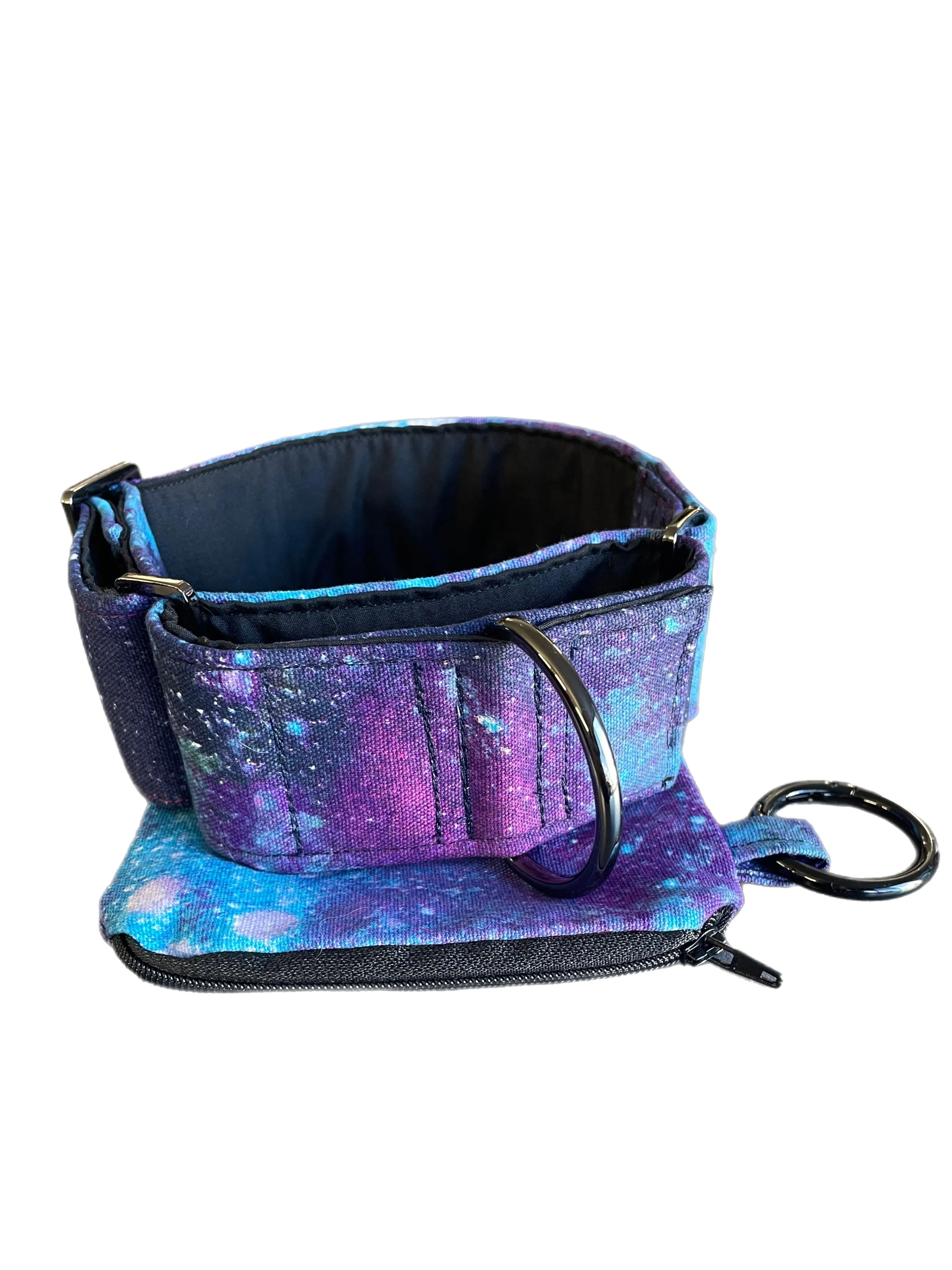 Galaxy design Cotton covered greyhound Martingale collar 50mm width matching go bag