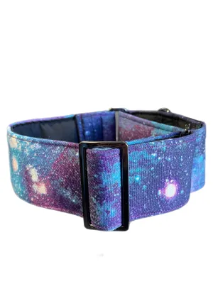 Galaxy design Cotton covered greyhound Martingale collar 50mm width matching go bag