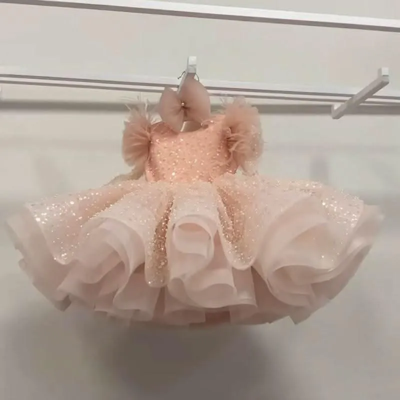 Glittery Tulle Dress Dreamy Sequin Gown Elegant Little Princess Dress Classic Princess Gown