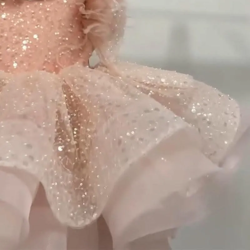 Glittery Tulle Dress Dreamy Sequin Gown Elegant Little Princess Dress Classic Princess Gown