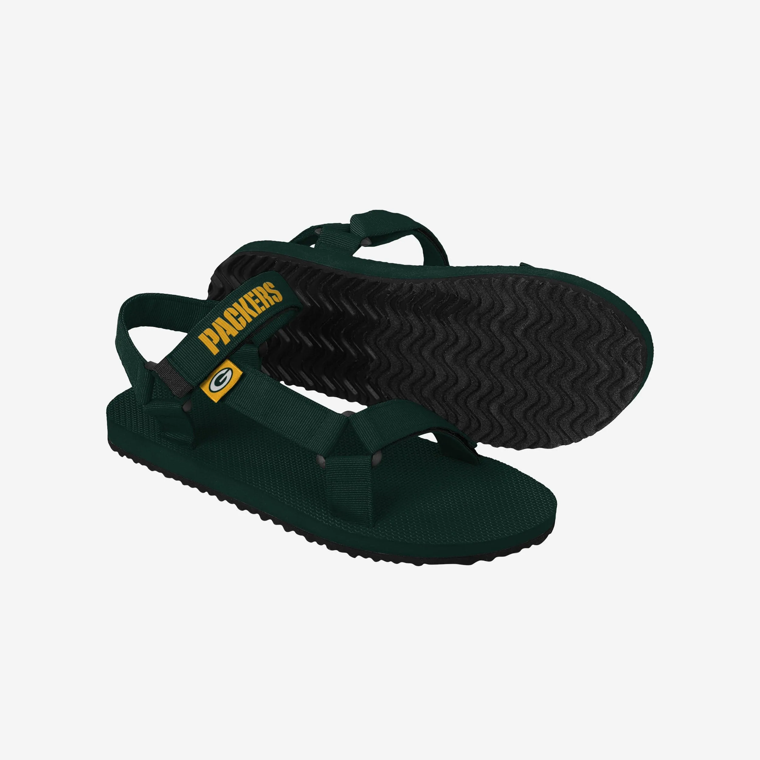Green Bay Packers Mens Solid Strap Sandal