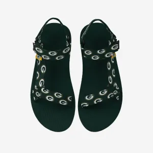 Green Bay Packers Womens Repeat Logo Strap Sandal
