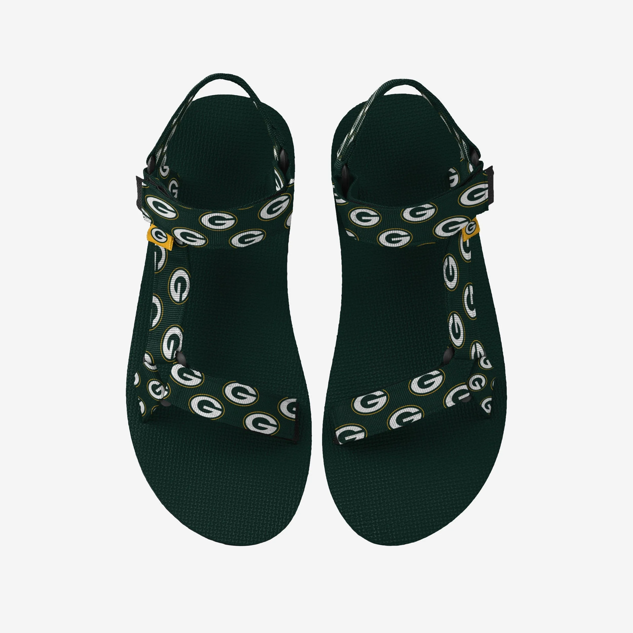 Green Bay Packers Womens Repeat Logo Strap Sandal