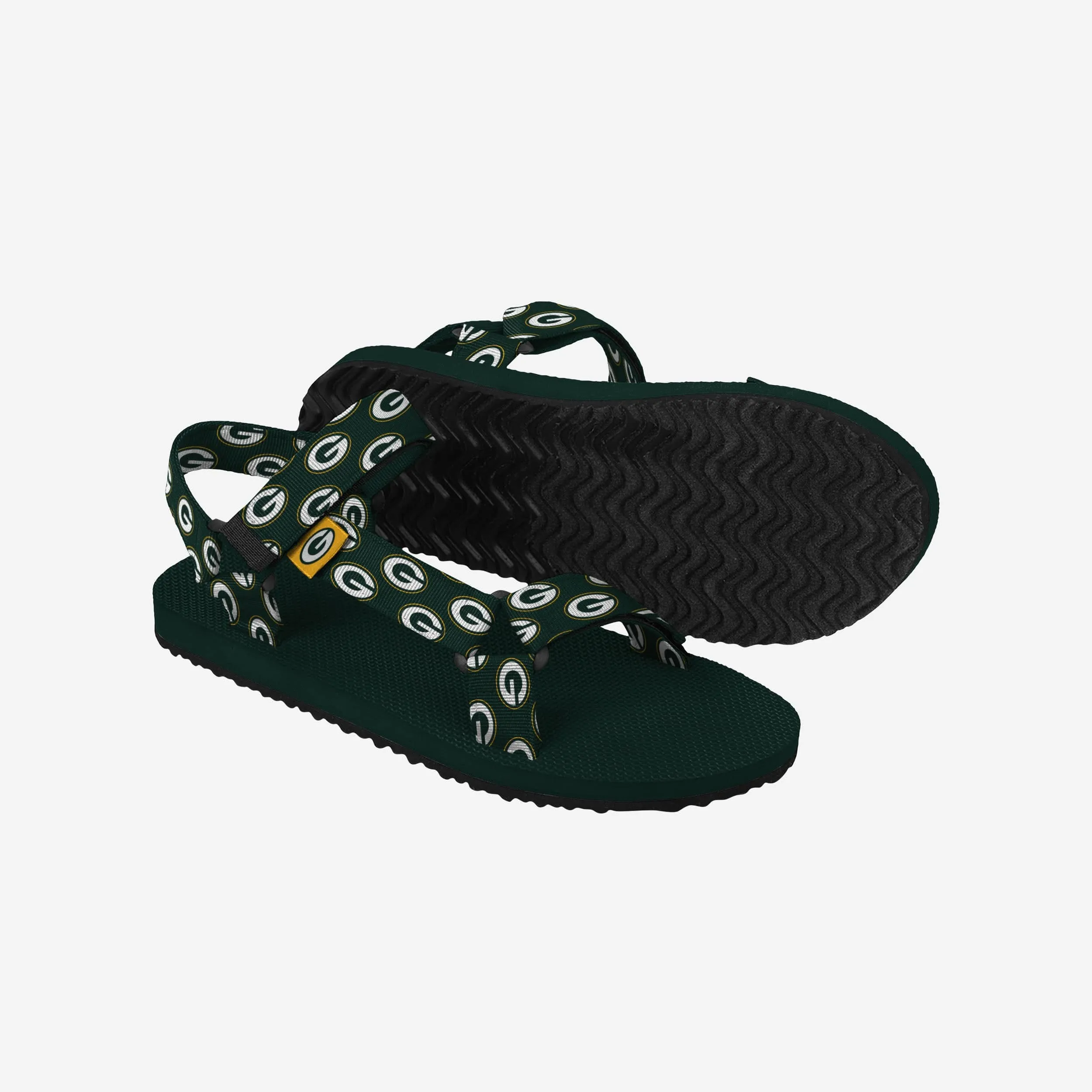Green Bay Packers Womens Repeat Logo Strap Sandal
