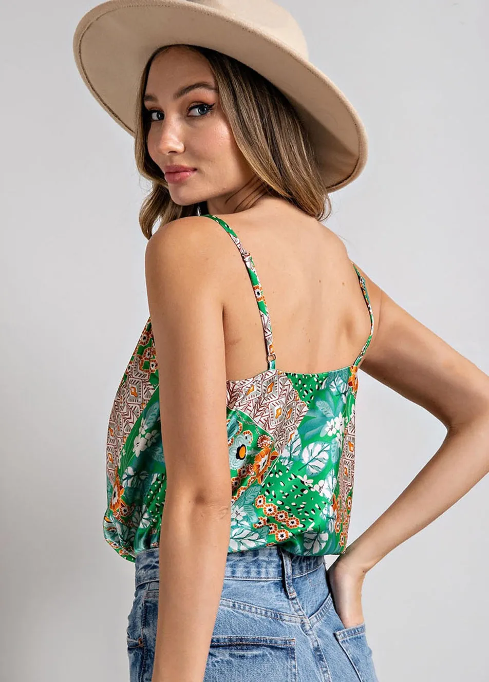 Green Exotic Floral Bodysuit