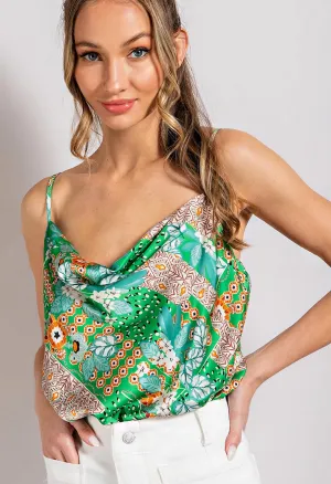 Green Exotic Floral Bodysuit