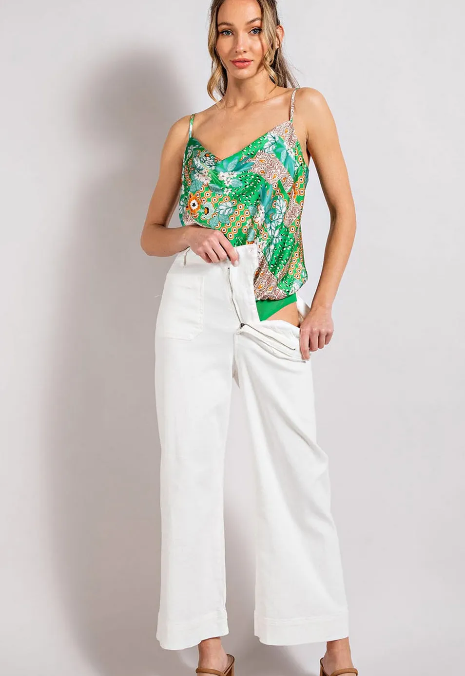 Green Exotic Floral Bodysuit