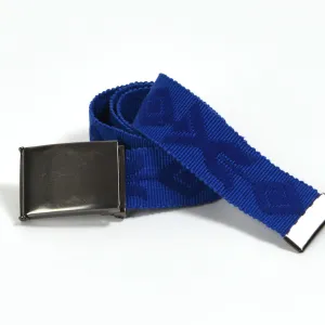 Guatemala Hand Woven Men's Canvas Belt | Cobalt Embroidered