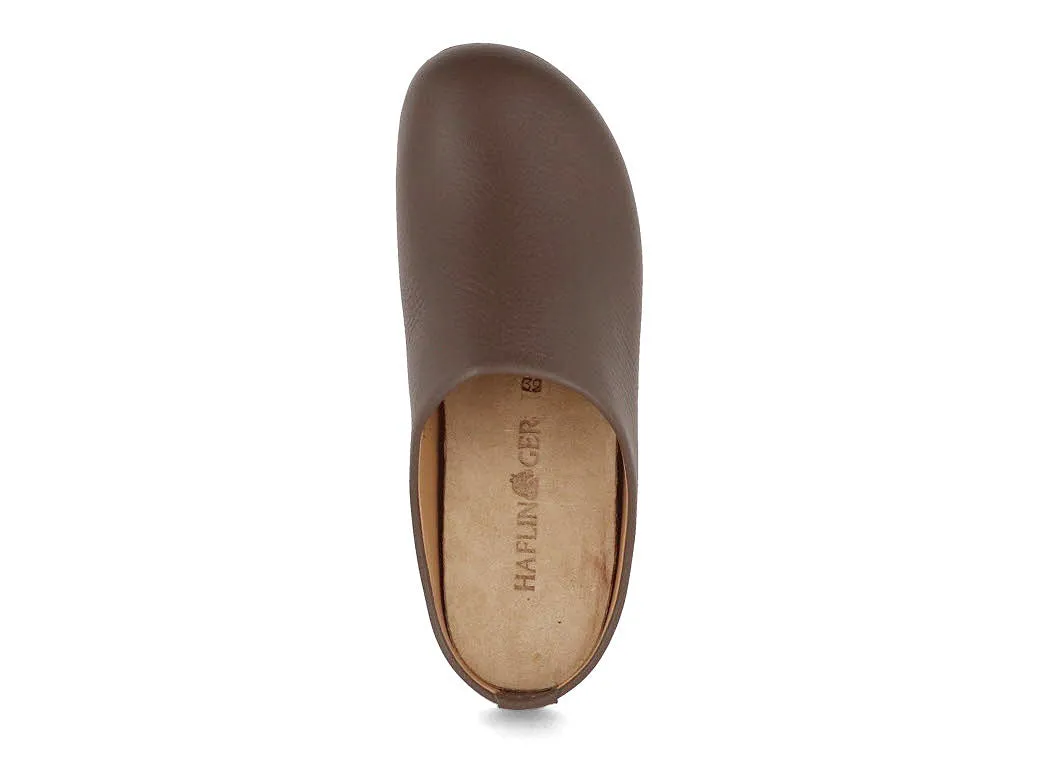 HAFLINGER Women Men leather Slippers 'Everest Basico', beige