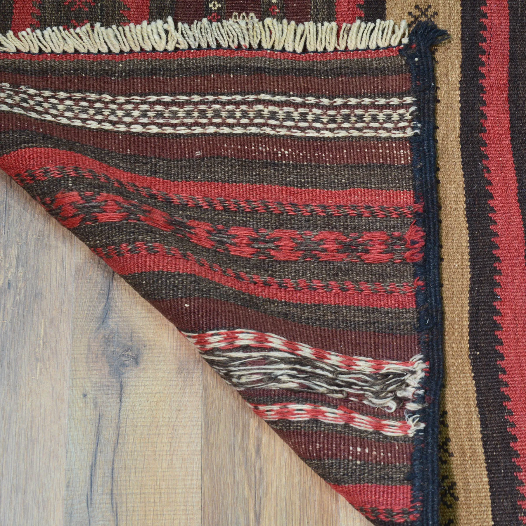 Hand-Woven Afghan Tribal Surmai Kilim 100% Wool Rug (Size 2.7 X 13.5) Brral-3279