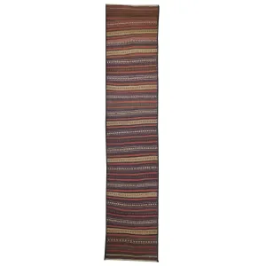 Hand-Woven Afghan Tribal Surmai Kilim 100% Wool Rug (Size 2.7 X 13.5) Brral-3279