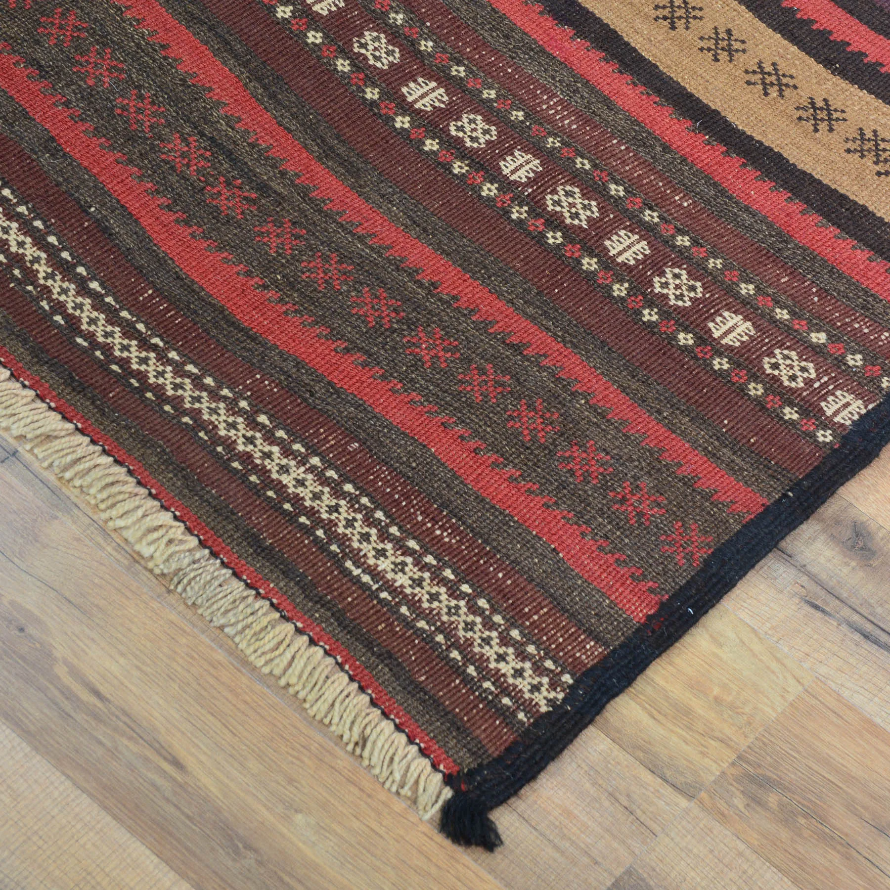Hand-Woven Afghan Tribal Surmai Kilim 100% Wool Rug (Size 2.7 X 13.5) Brral-3279