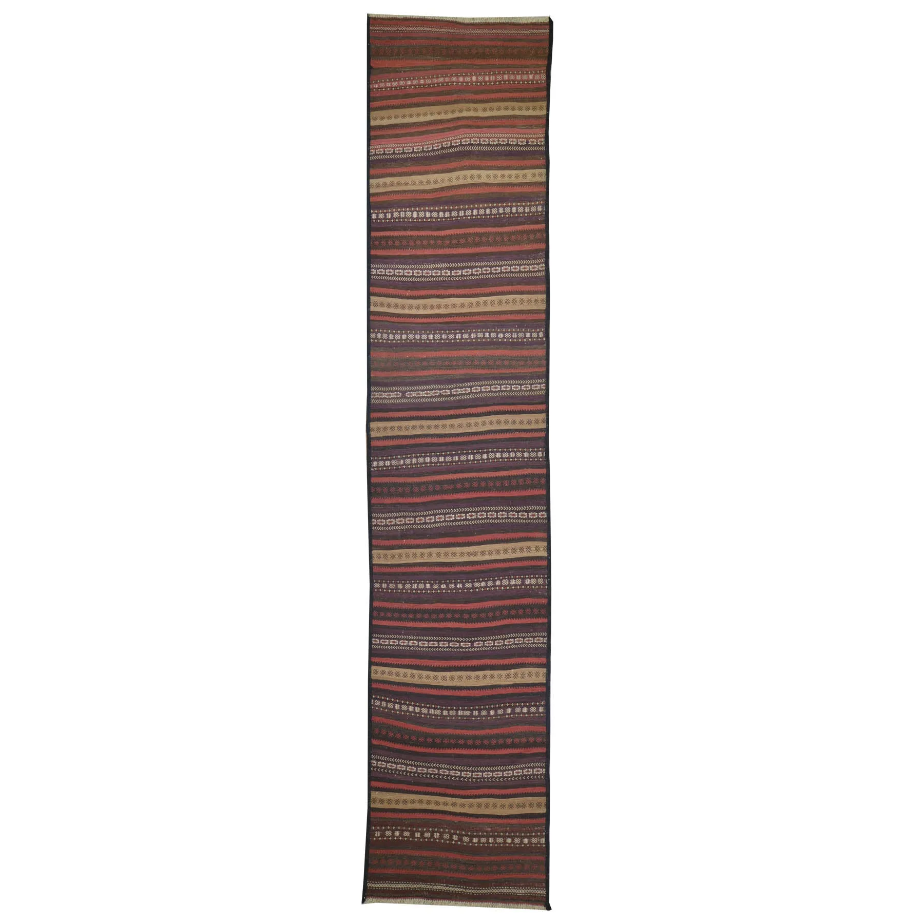 Hand-Woven Afghan Tribal Surmai Kilim 100% Wool Rug (Size 2.7 X 13.5) Brral-3279