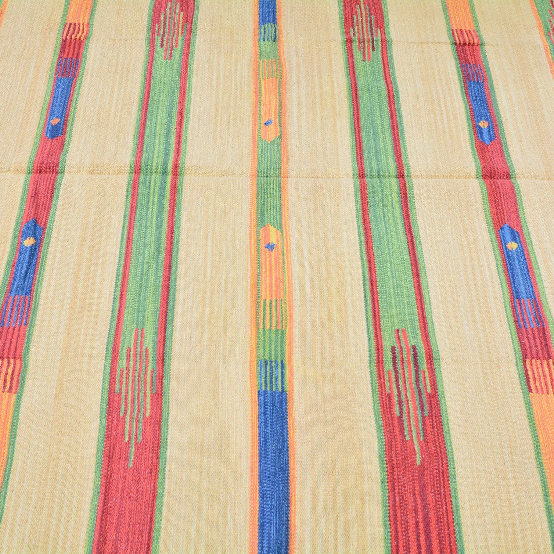 Hand-Woven Flatweave Cotton Kilim Southwestern Design Rug (Size 6.0 X 9.0) Cwral-4119
