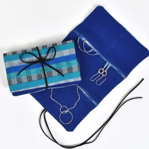 Hand Woven Mini Jewelry Roll | Blue Moon Cuadritos
