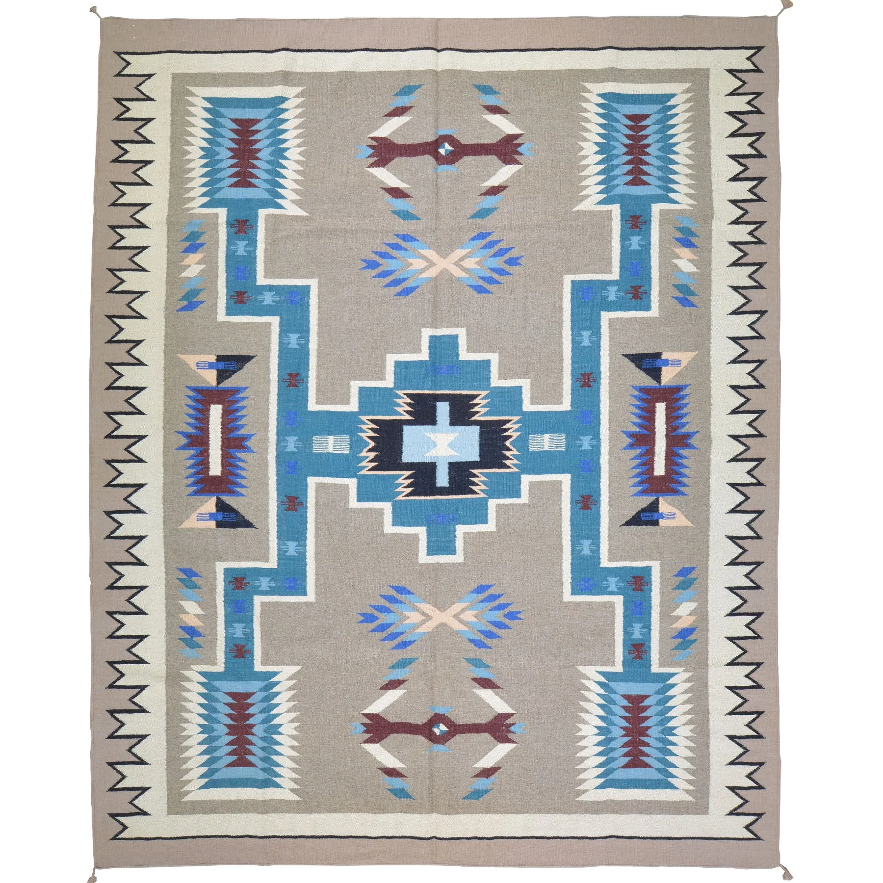 Hand-Woven Reversible Southwestern Design Handmade Wool Kilim (Size 8.1 X 9.8) Cwral-10311