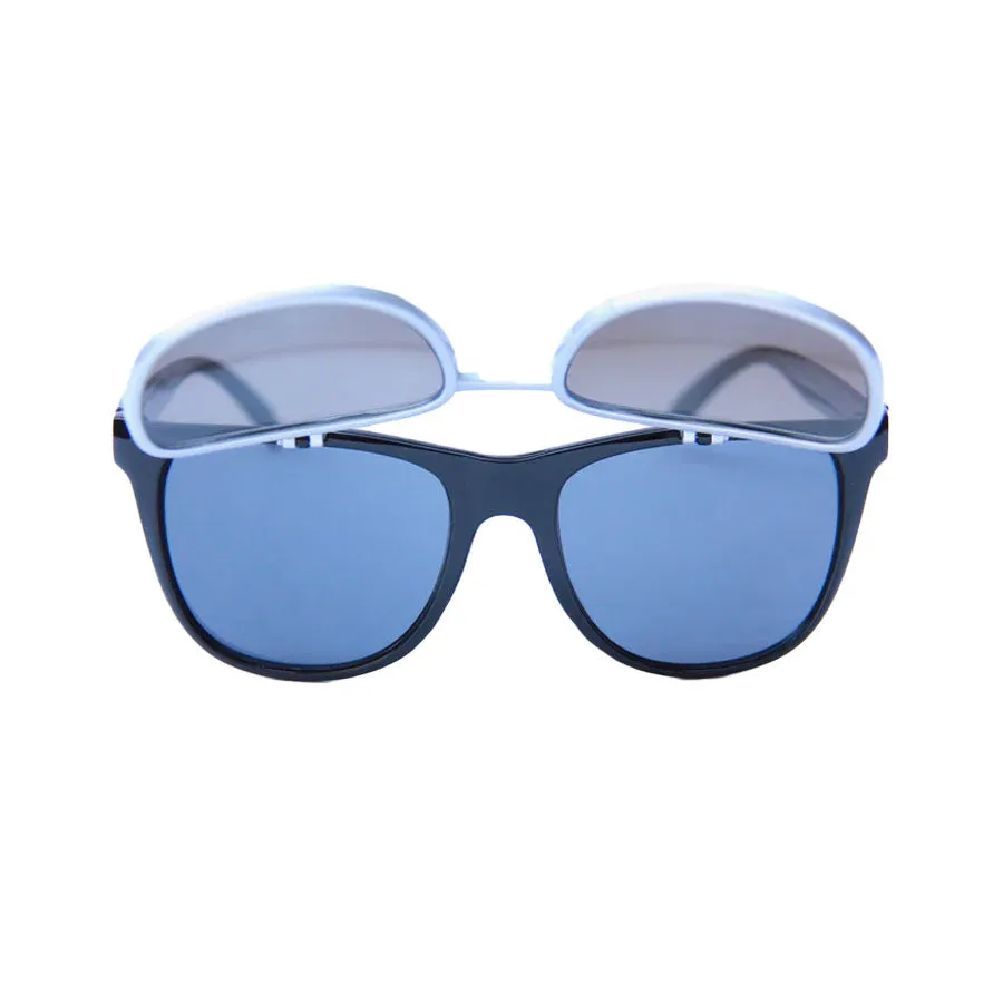 Happy Hour Sunglass Flip Ups Silver Bullet - Black Silver