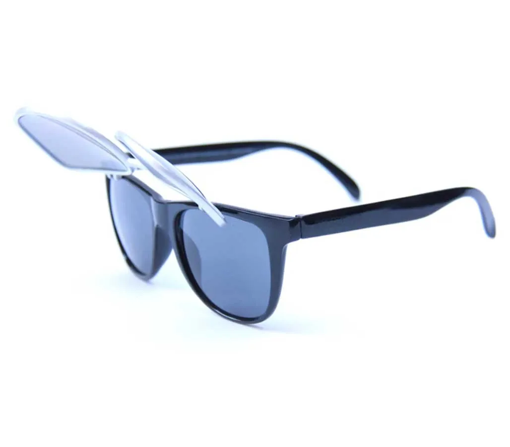 Happy Hour Sunglass Flip Ups Silver Bullet - Black Silver