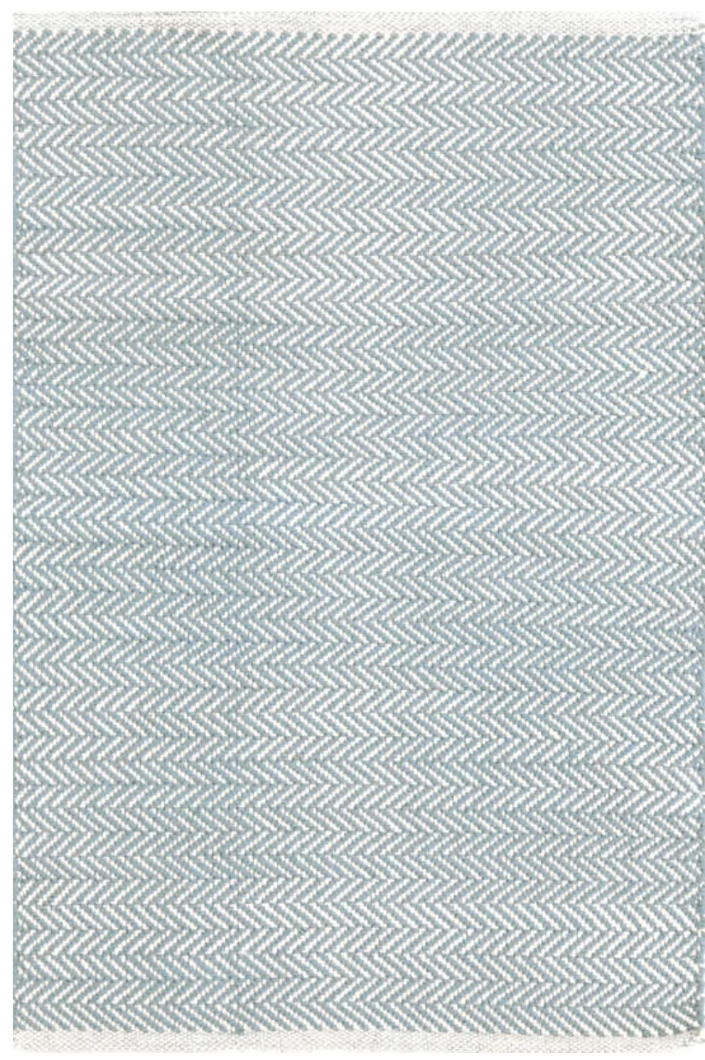 Herringbone Woven Cotton Rug - Swedish Blue