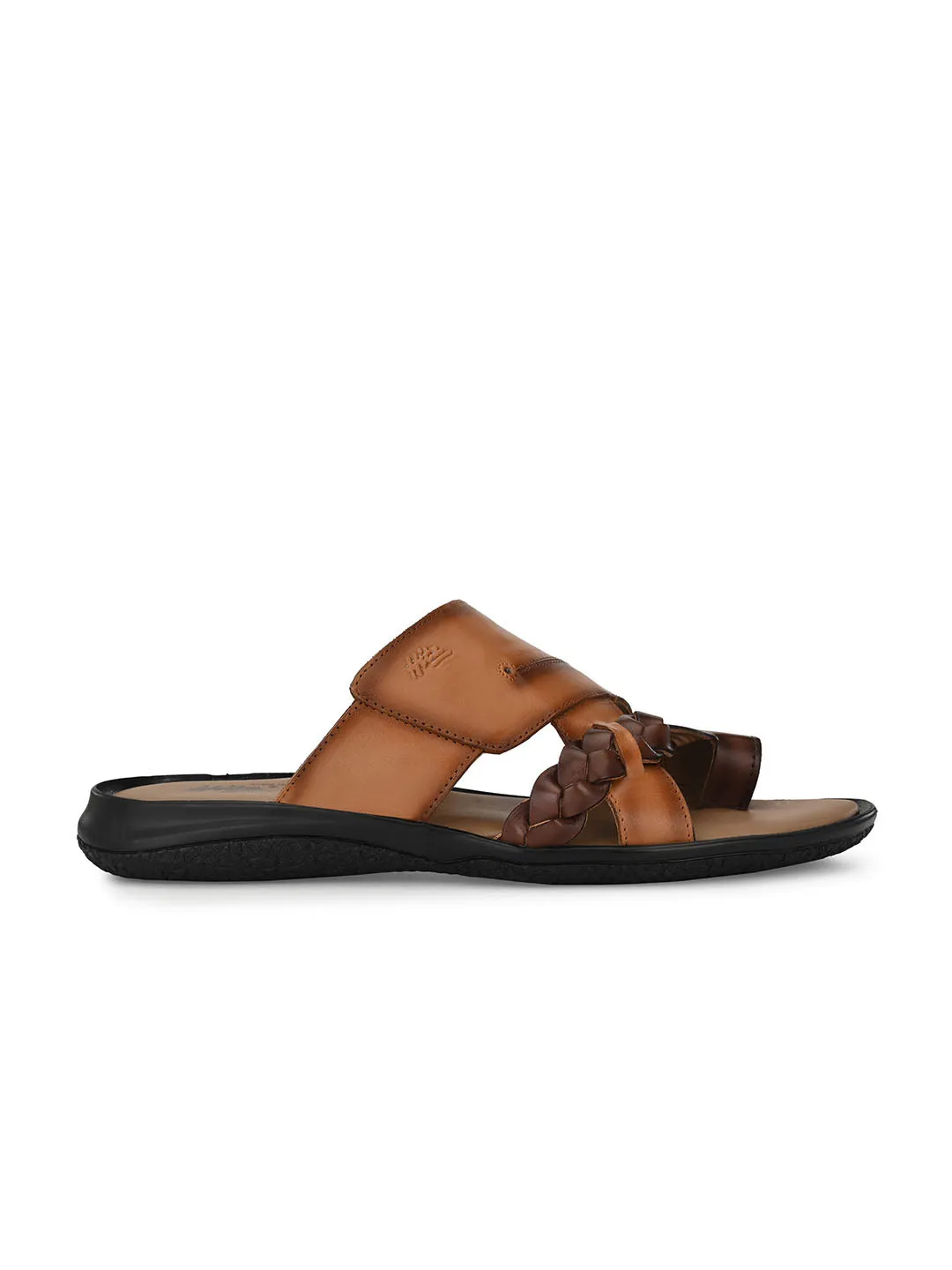 HITZ6713 Men's Tan Leather Daily Wear Slip-On Slipper