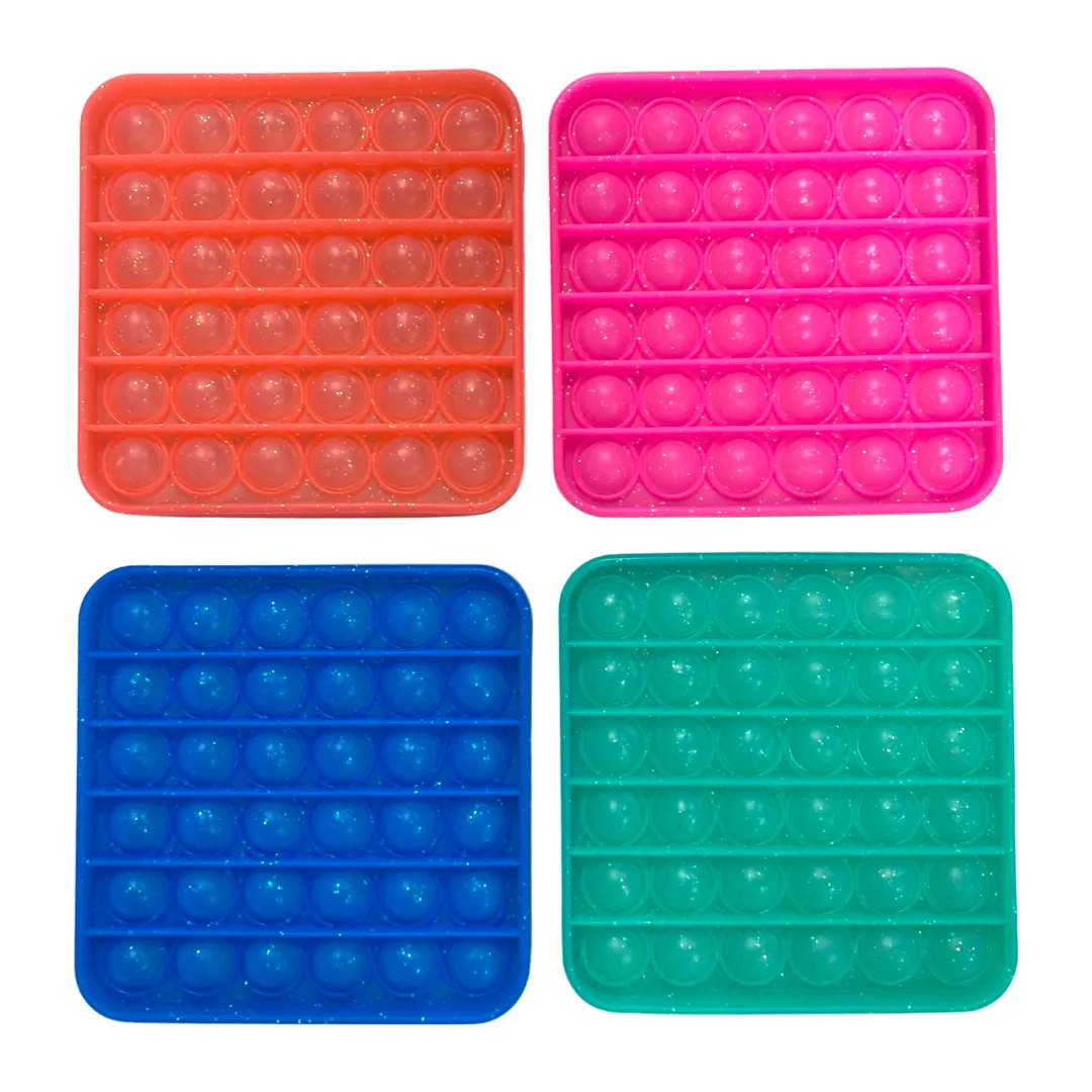 In N Out Glitter Square Pop It Fidget Toy - 5 Colors