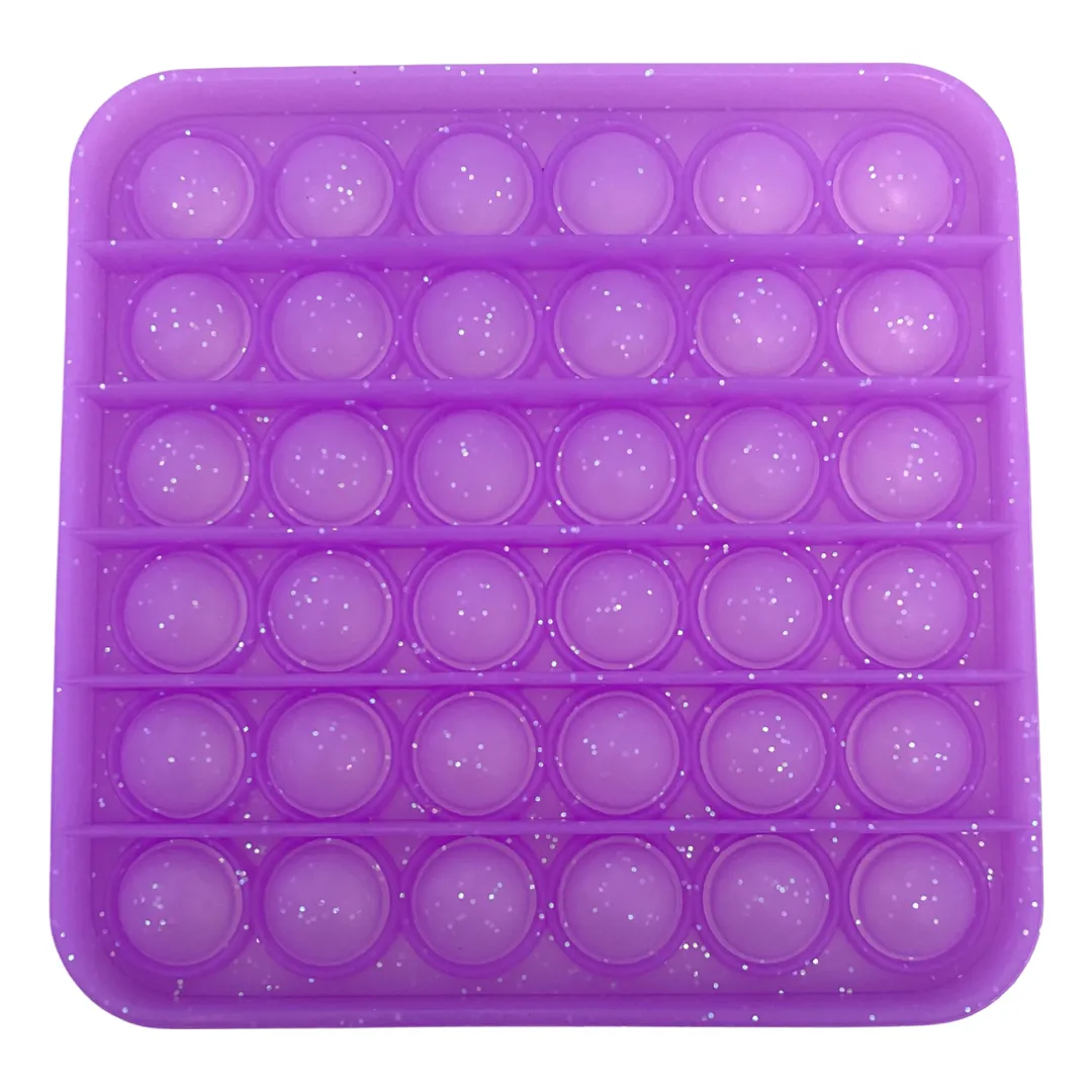 In N Out Glitter Square Pop It Fidget Toy - 5 Colors