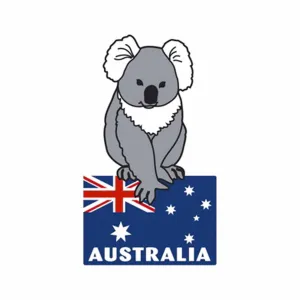 Iron On Badge Koala & Flag