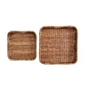 Joanie Hand-Woven Rattan Trays