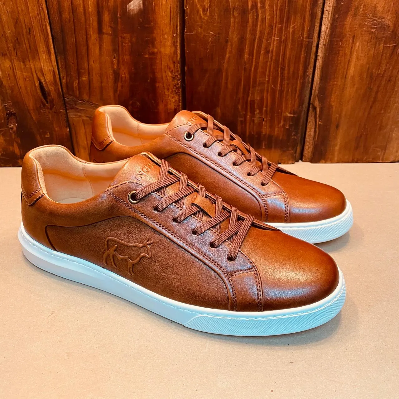Kingsley Heath S Outline Nguni Emboss Sneaker - Tan