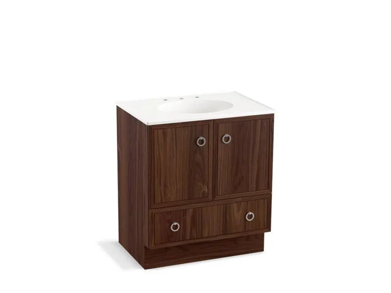 KOHLER K-99503-TK-1WA Jacquard 30" bathroom vanity cabinet with toe kick, 2 doors and 1 drawer