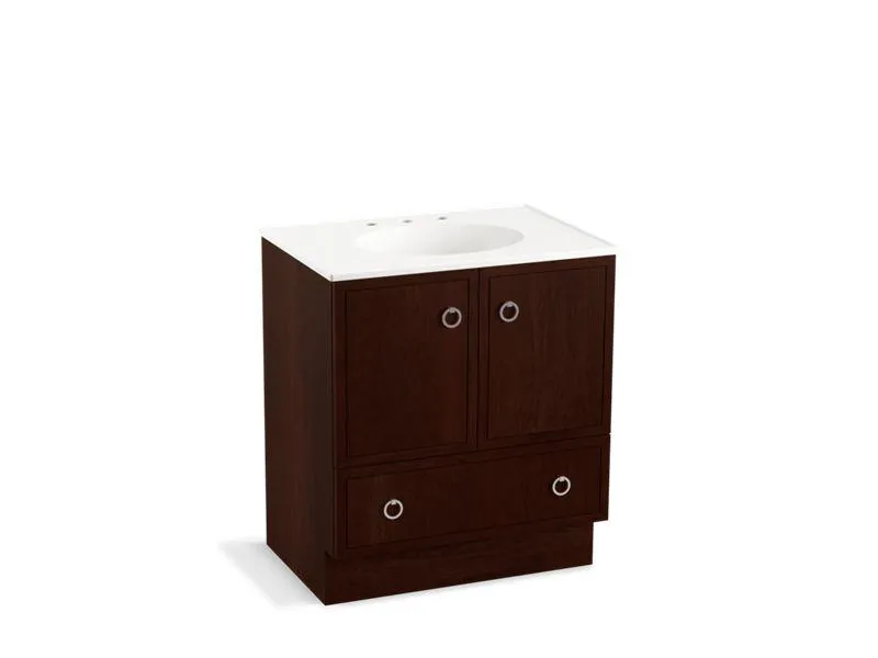 KOHLER K-99503-TK-1WA Jacquard 30" bathroom vanity cabinet with toe kick, 2 doors and 1 drawer