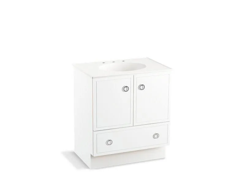 KOHLER K-99503-TK-1WA Jacquard 30" bathroom vanity cabinet with toe kick, 2 doors and 1 drawer