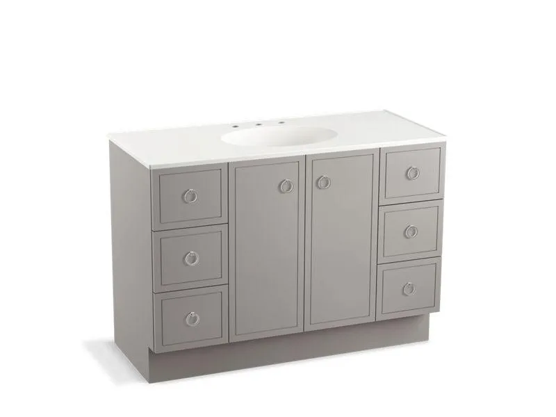 KOHLER K-99509-TK-1WA Jacquard 48" bathroom vanity cabinet with toe kick, 2 doors and 6 drawers