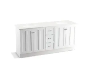 KOHLER K-99525-TKSD-1WA Damask 72" bathroom vanity cabinet with toe kick, 4 doors and 3 drawers, split top drawer