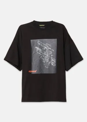 Konus Men's Short Sleeve Graphic Tee in Black