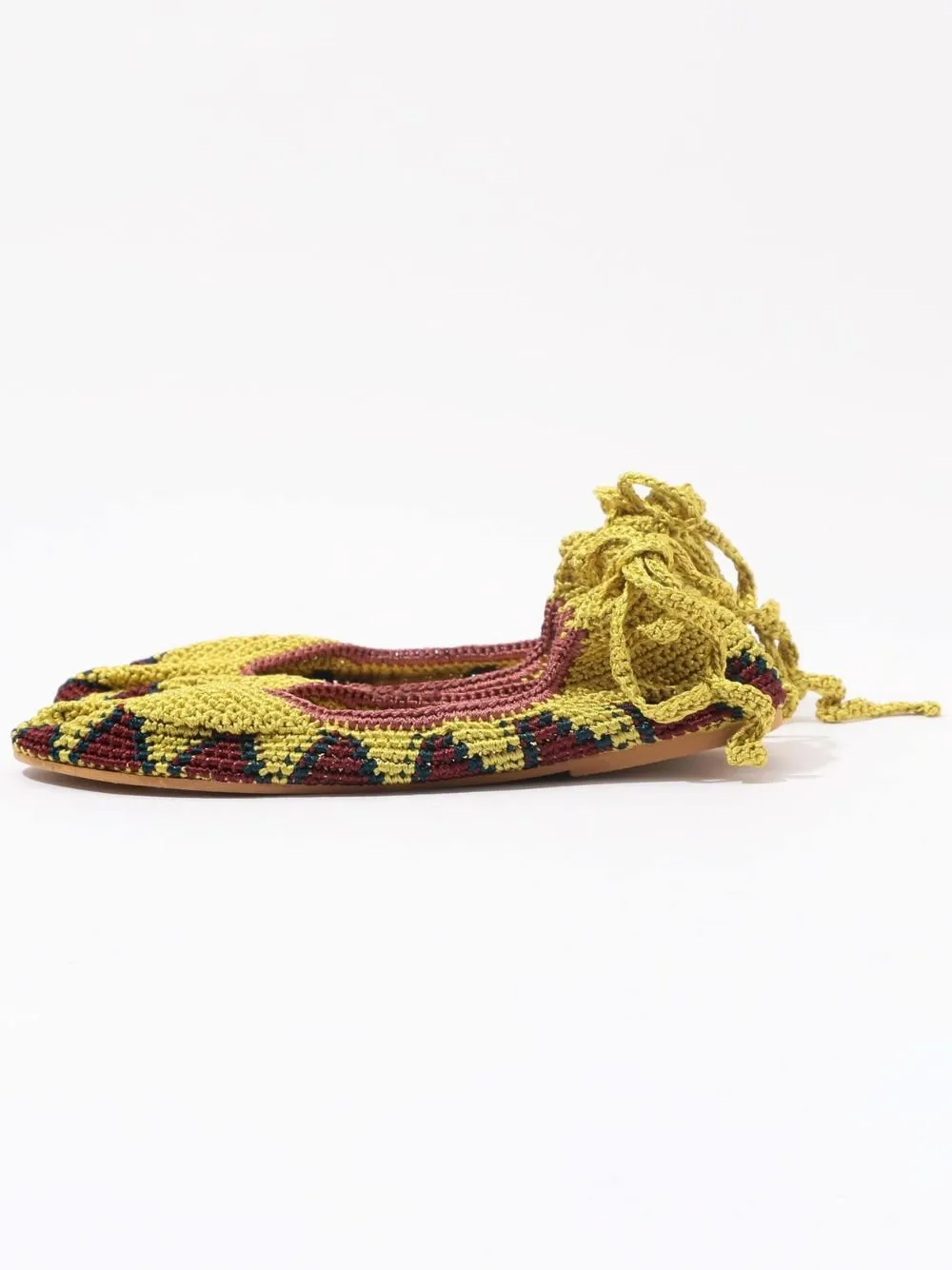 Lace Up Ballet Flat - Yellow Mustard