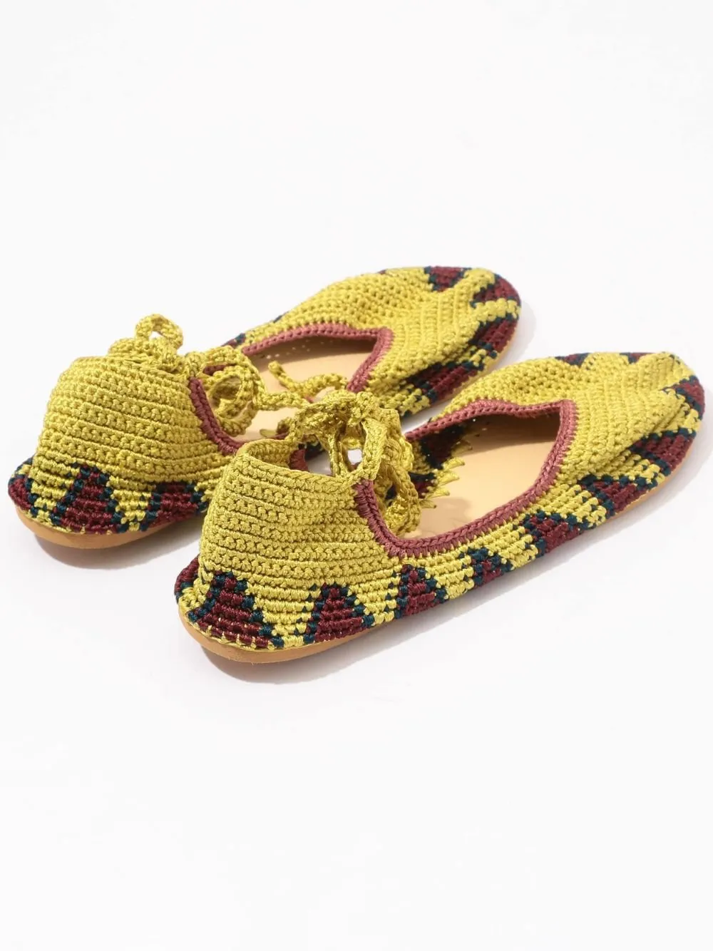 Lace Up Ballet Flat - Yellow Mustard