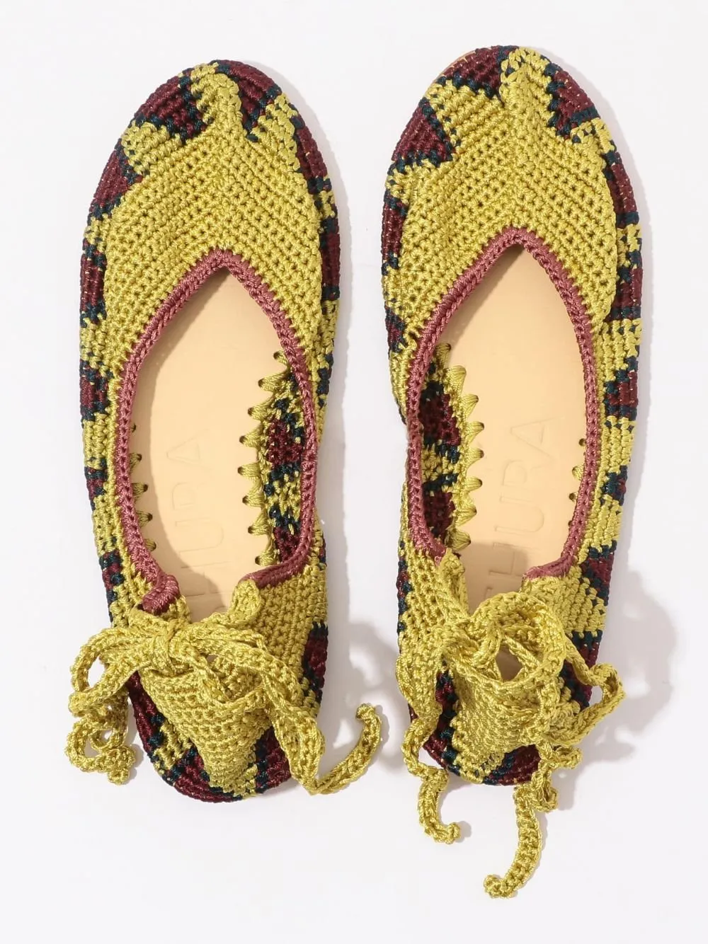 Lace Up Ballet Flat - Yellow Mustard