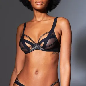 Laight Open Cup Bra - Black -